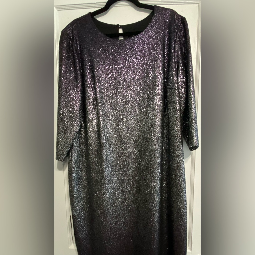 Lane Bryant Shimmering Purple and Silver Ombré LS Dress - NWT Women’s 18/20